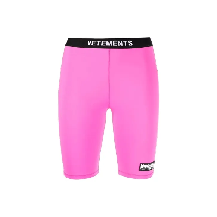 Vetements Logo Cycling Shorts 'Hot Pink/Black'-0