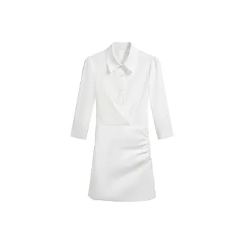PLANE DRIFT Long Sleeved Dress Women's White