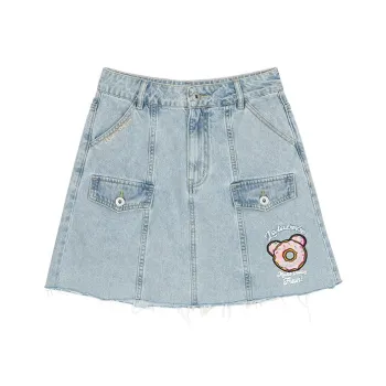 LALABOBO Denim Short Skirts Women's Light Blue