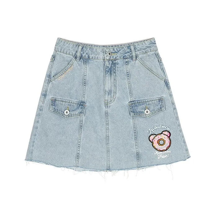 LALABOBO Denim Short Skirts Women's Light Blue-0