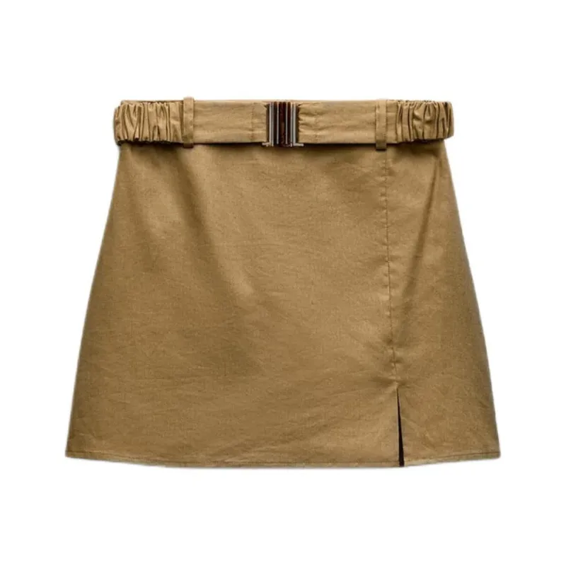 ZARA Casual Short Skirts Women's Tan-0