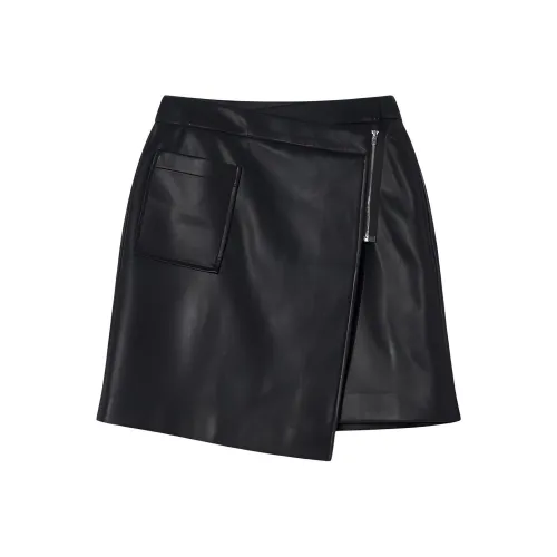 Goodland Leather Short Skirts Women's Black