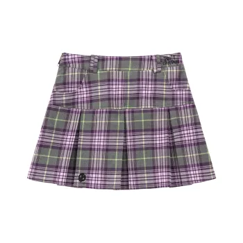 CHUU Casual Short Skirts Women's Purple Plaid