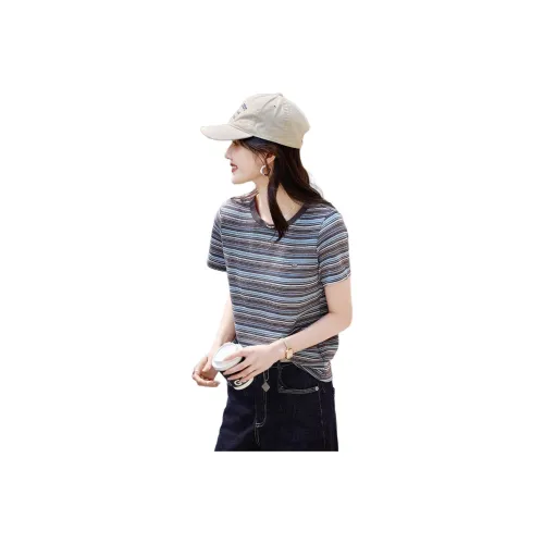 Still quiet T Shirts Women's Gray Blue