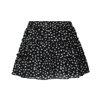 Wen Shan Casual Short Skirts Women's Black Floral
