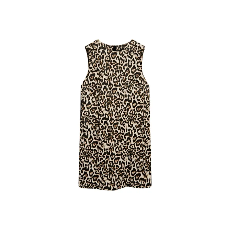 Massimo Dutti Sleeveless Dress Women's Brown-0