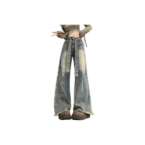 Menglaini Jeans Women's Nostalgic Blue