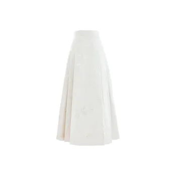 Blovelan Casual Long Skirts Women's Beige Gold