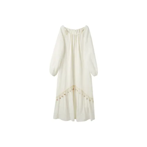 3COLOUR Long Sleeved Dresses Women's Pearl White