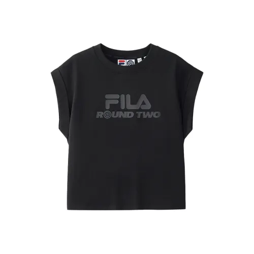 FILA FUSION x ROUND TWO T Shirt Women's Jet Black BK