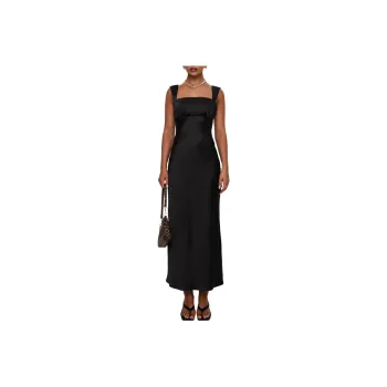 PRINCESS POLLY RADIOACTIVE BIAS CUT MAXI DRESS Slip Dresses Women's Black