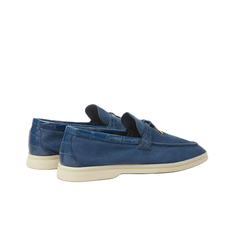 Loro Piana Summer Charms Walk Loafers Women's Sea Blue-3