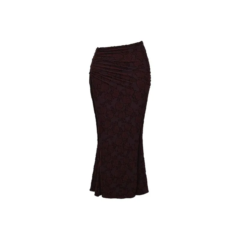 HOUSE OF CB FW23 Adrielle Collection Casual Long Skirt Women's Brown-0