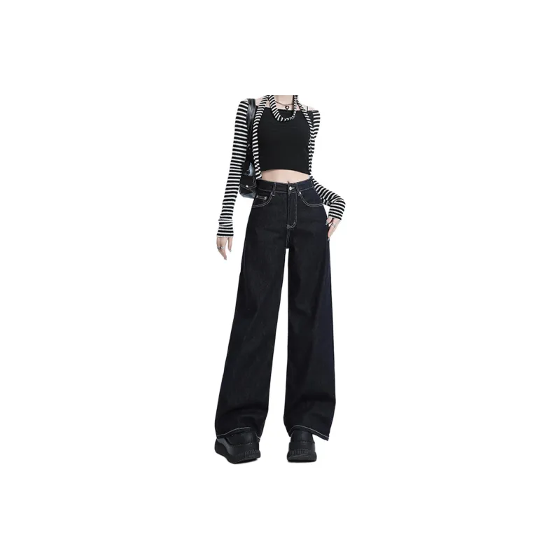 Wen Shan Jeans Women's Dark Blue-2