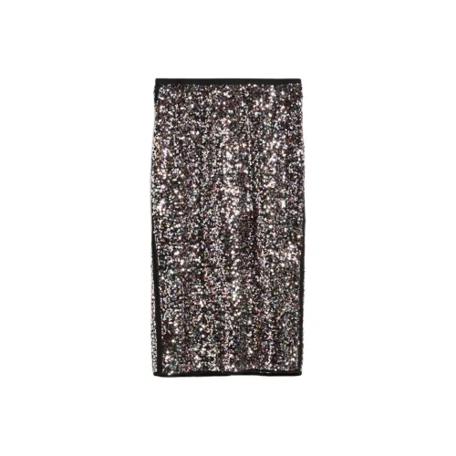 WEEKEND MaxMara Robert Collection Gonna Pencil In Paillettes Casual Long Skirts Women's Silver