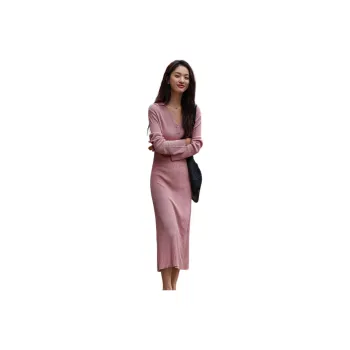 Demana Long Sleeved Dresses Women's Leather Pink