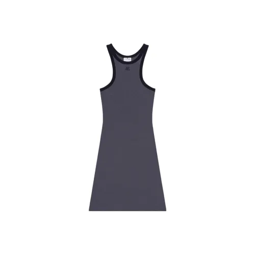 COURREGES Scuba Mini Dress 'Denim/Black'