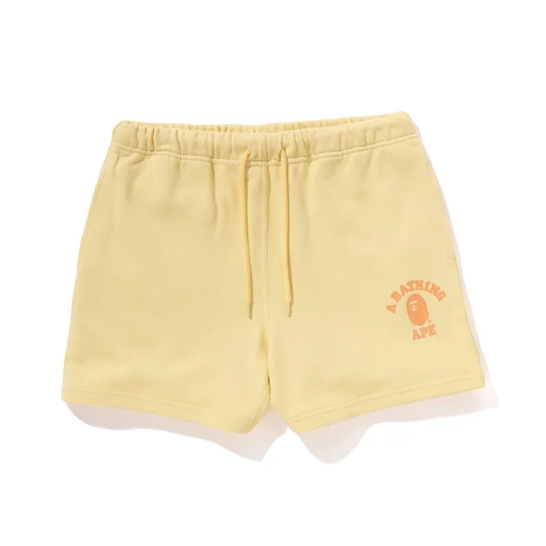 A BATHING APE Women's College Sweat Shorts Yellow-0