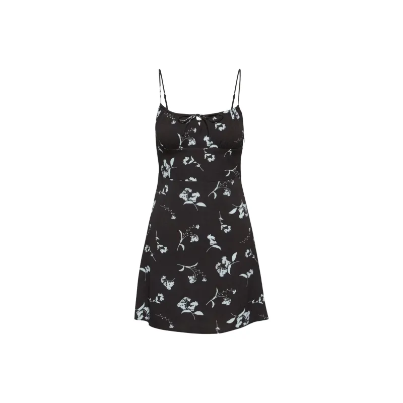ARITZIA Wilfred Bellow Mini Dress Slip Dresses Women's Black Heatwave Blue-0