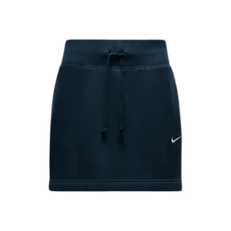 Nike Sportswear Phoenix Fleece Slim Mini Skirt Casual Short Skirts Women's Marine Blue-0