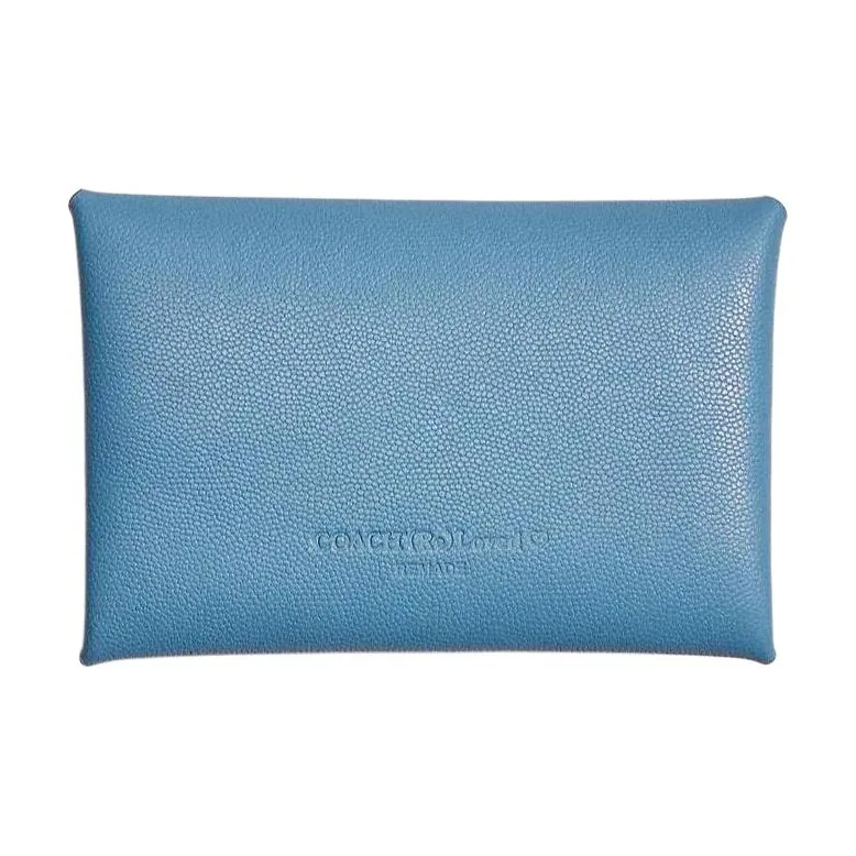 COACH Pouch Pebbled Leather Clutch Coin Purse Mini Women's Pacific Blue-1