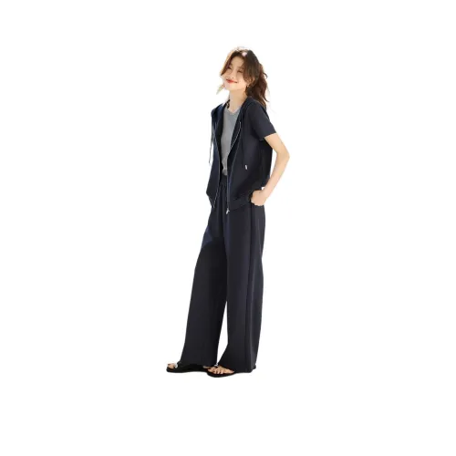 Mo Han Yi Mei Casual Suit Women's Navy Blue