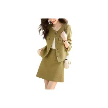 Mo Han Yi Mei Skirt Set Women's Yellow Green