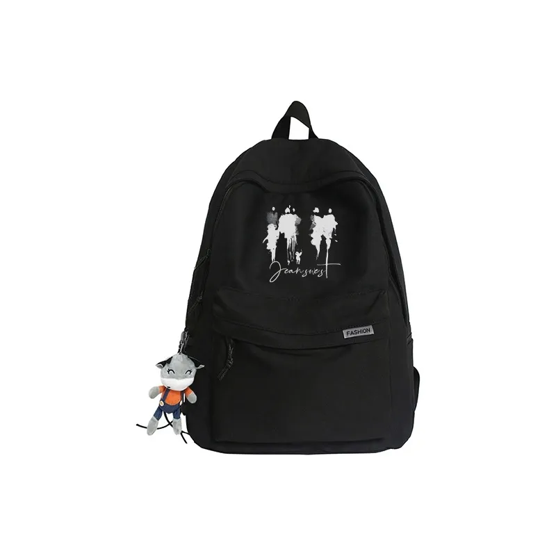 JEANSWEST Nylon Backpack Unisex White/Black-7