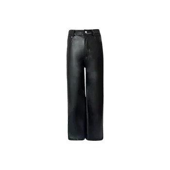 Rose Leather Pants Women's Black