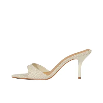 Schutz Slide Slippers 7.5cm Women's Ecru