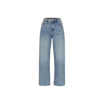 HUGO BOSS Relaxed-Fit Jeans In Blue Rigid Denim Jeans Women's Light Blue