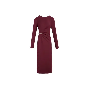 Mapping Long Sleeved Dresses Women's Burgundy