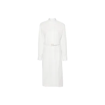FENDI Band Collared Long Sleeved Midi Shirt Dress