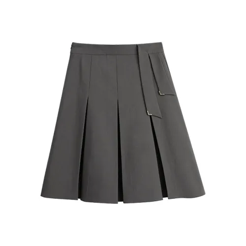 Pit 브라운 여성 캐주얼 숏 스커트