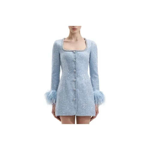Self-portrait Long-Sleeved Dresses Women's Misty Blue