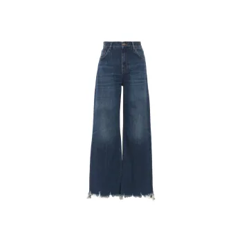 Chloé Logo Patch Wide Leg Jeans