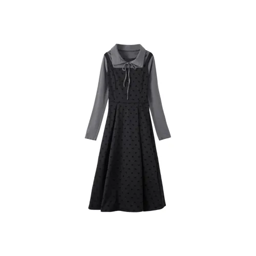 Incolore Long Sleeved Dress Women's Black