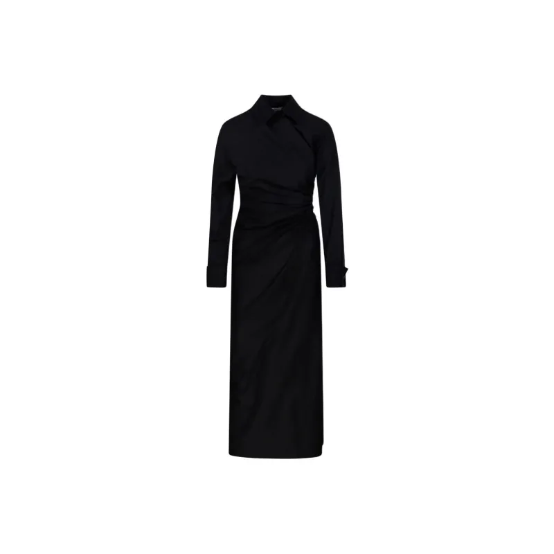 MaxMara Ruched Long Sleeved Shirt Dress-0