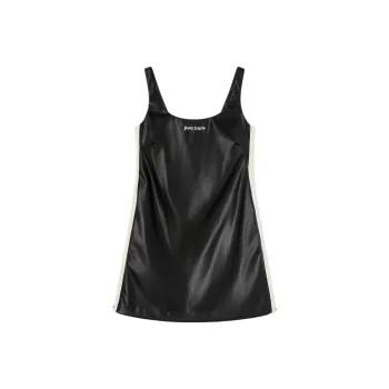 PALM ANGELS Logo Embroidered Sleeveless Mini Dress