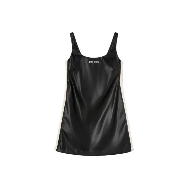PALM ANGELS Logo Embroidered Sleeveless Mini Dress-0