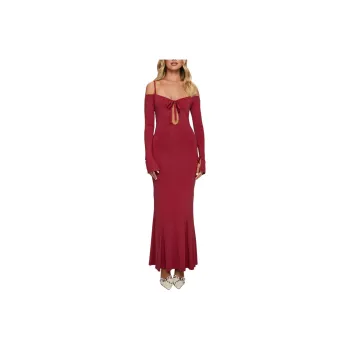 PRINCESS POLLY Lucillea Long Sleeve Maxi Dress Long Sleeved Dresses Women's RED/Red