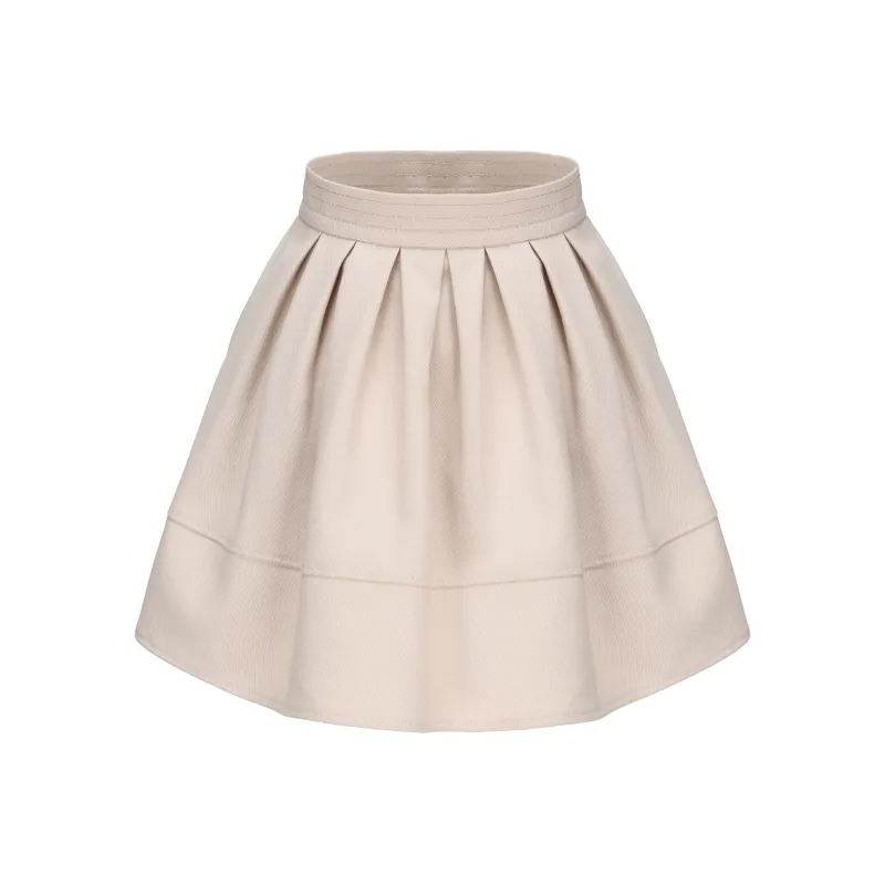 CHIWAWAMEME Casual Short Skirts Women's Khaki-0