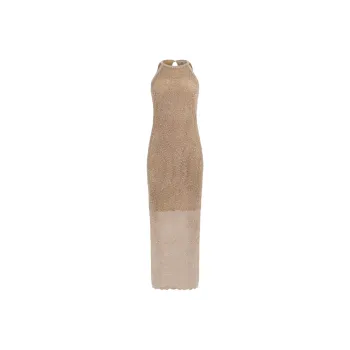 GUESS Sleeveless Dress Women's Beige Yellow