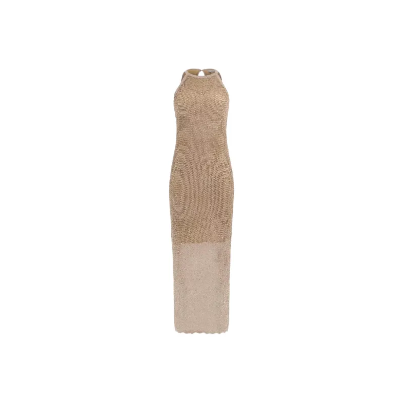 GUESS Sleeveless Dress Women's Beige Yellow-0