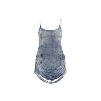 DIESEL De Dra Frayed Detailed Mini Dress