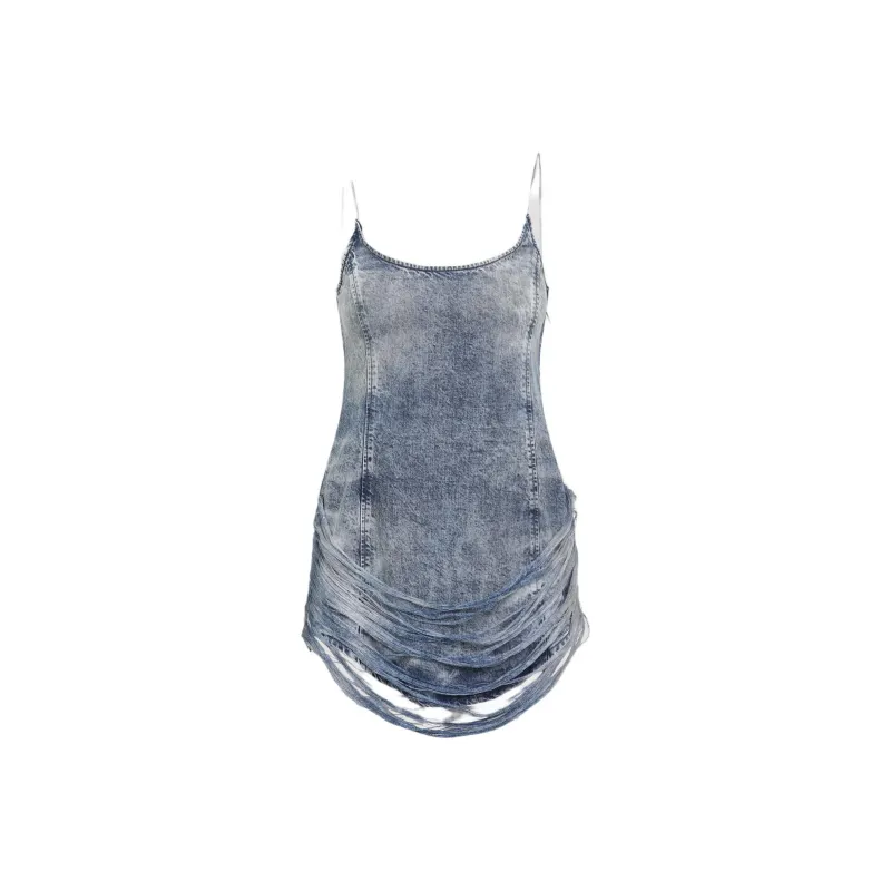 DIESEL De Dra Frayed Detailed Mini Dress-0