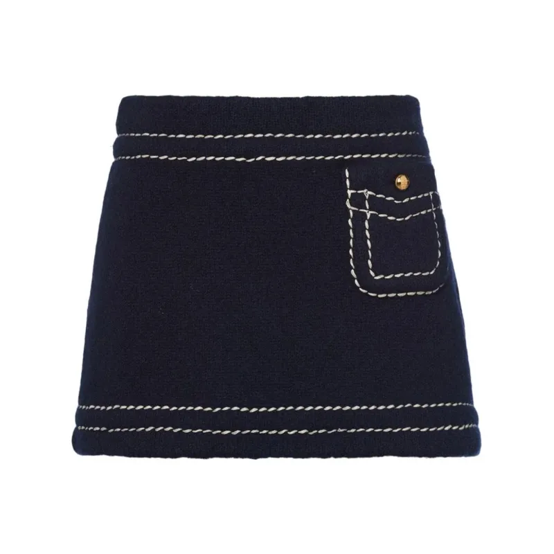 PRADA Casual Short Skirts Women's Navy-0