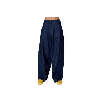 NASTY GAL Cargo Denim Jean Jeans Women's Indigo