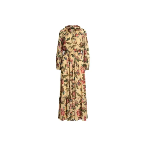 Polo Ralph Lauren SS24 Long Sleeved Dress Women's Light Beige Yellow