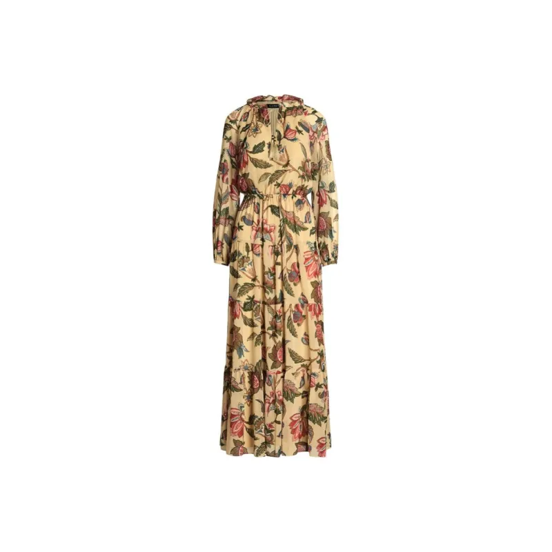 Polo Ralph Lauren SS24 Long Sleeved Dress Women's Light Beige Yellow-0